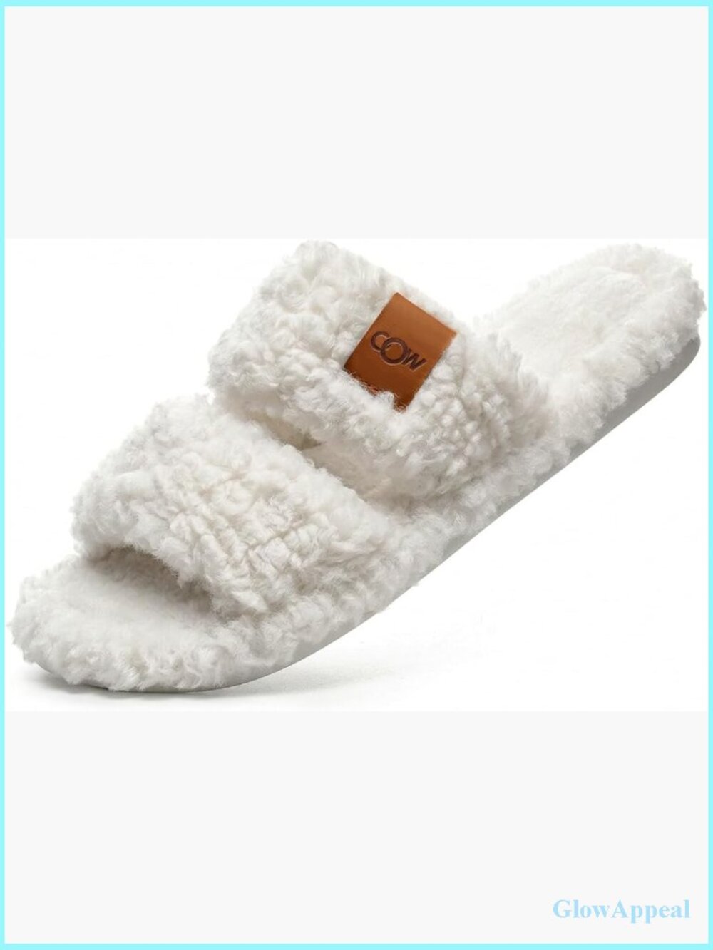 Open Toe Fuzzy Memory Foam House Slippers Non-Slip Sole